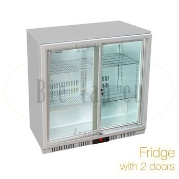 Glass door undercounter refrigerator top