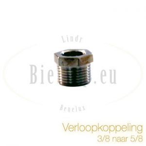 RVS verloopnippel 3/8 flair binnen naar 5/8