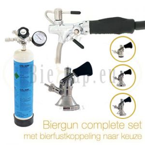 Biergun complete set met bierfustkoppeling naar keuze