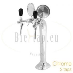Chrome dispense tower 2-taps