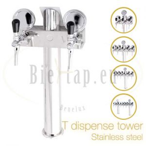 Lindr T dispense tower Stainless steel - overal picture with options