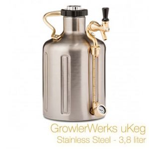 GrowlerWerks uKeg 3,8 liter Stainless Steel 