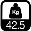 42.5 kg