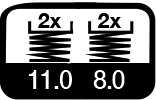 4 times, 11 & 8 m