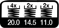 8 times - 20, 14.5 & 11 m